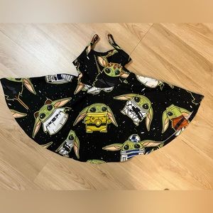 NWOT WRK WILD RICH KIDS PAISLEY DRESS STAR WARS BABY YODA 3/4